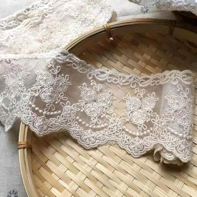 Dây ren thêu hình vương miện kiểu Châu Âu, không co giãn, dài 1/5 thước Anh, thích hợp cho trang trí đám cưới, rèm cửa, khăn trải bàn, bọc ghế sofa, trang trí quần áo, trang trí nhà cửa và người mới bắt đầu may vá.