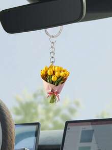 优雅的2D亚克力郁金香花束，轻盈的花朵吊坠，趣味装饰品，背包配件，时尚饰品，家居装饰，汽车装饰吊坠，耳机吊坠，包包挂饰，配饰礼品，送给家人朋友的完美礼物，情人节，生日，派对，周年纪念日，婚礼，母亲节 - 彩色 - 查看 9