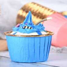 50 cốc giấy nhôm đựng bánh cupcake 3.5oz, khuôn nướng bánh muffin dùng một lần 50*39mm, cốc đựng bánh muffin bằng nhôm dùng cho tiệc sinh nhật, đám cưới, lễ hội, màu hồng vàng/xanh vàng. - Xem 10