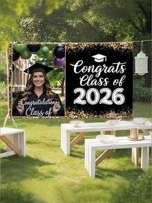 Pósteres de graduación personalizados, pancartas de graduación personalizadas, banderas de graduación 2026, pancartas de celebración de graduación, pósteres de graduación personalizados con imagen y texto adecuados para decoración de habitación, decoración del hogar, artículos de graduación, suministros para fiestas, siéntete orgulloso de tu juventud - Multicolor - Ver 4