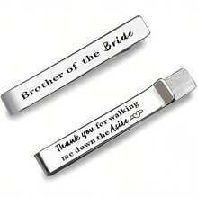 Brother Of The Bride Gifts Best Man From Groom Sister Bride Stainl Steel Tie Clip Bar Pin Tie Clips Man Of Honor Groomsman Gifts For Wedding Sister Marriage Gift Presents For Men Brothers - 如圖 - 查看 8