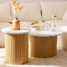 Atmosphera 'Homelya' Coffee Table In MDF Ø70x40cm - White - View 5