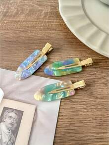 Clips para el cabello de acetato sin costuras, tipo ensueño, clips de maquillaje, clips para el flequillo, clips para el cabello ombré, accesorios para el cabello - Multicolor - Ver 4