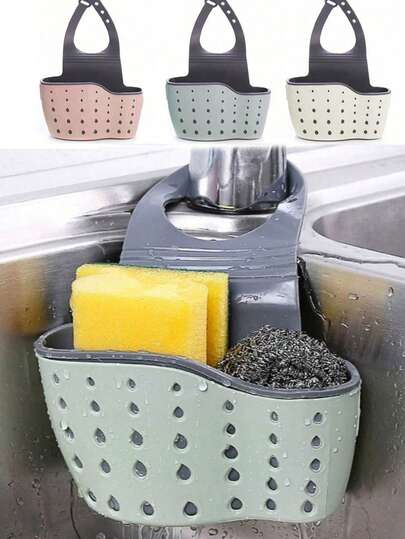 Giỏ treo thoát nước bồn rửa, giá đựng đồ bồn rửa nhà bếp, giá để xà phòng và mút rửa chén, giỏ treo hai tầng, giá đựng đồ có giác hút, phụ kiện bồn rửa nhà bếp, đồ dùng rửa chén, đồ trang trí Giáng sinh cho nhà bếp