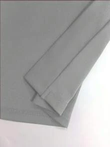 女士休闲纯色三件套：外套/开衫 + 圆领无袖上衣 + 松紧腰直筒裤，柔软弹力面料，宽松舒适，适合春/秋/冬穿着。 - 灰色 - 查看 8