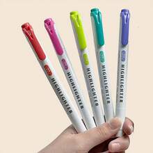15/5 Stück Pack Doppelendiger Textmarker, Doppelendiger sanfter Farbmarker, zum Färben, Unterstreichen, Hervorheben, breite und feine Spitze (zufällige Farbe), Geschenke für den Schulanfang - A - Übersicht 8