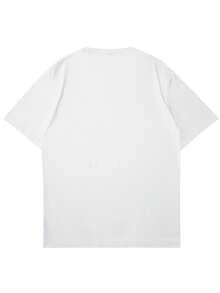 Boys & Teens' Casual Graphic Print Round Neck Short Sleeve T-Shirt, Summer Top - 白色 - 查看 2