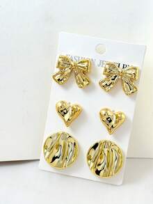 2-12件/套 时尚优雅个性化耳环套装，适合母亲节礼物、日常佩戴、旅行、派对等场合。 - 金色 - 查看 8