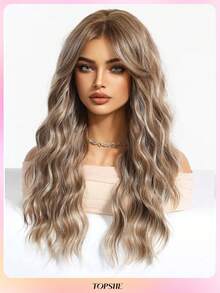 باروكة TOPSHE ذات لون البيانو الأنيق بطول متوسط 24 بوصة، باروكة نسائية، باروكة مموجة - شعر اصطناعي مقاوم للحرارة، مناسبة للنساء في الحياة اليومية والحفلات والعطلات والسفر وعيد الهالوين والكريسماس ورأس السنة والكرنفال ومهرجانات الموسيقى والتنكر، خيار مثالي للفتيات وحفلات التخرج الصيفية والهدايا الجاهزة وهدايا عيد الهالوين والكريسماس - لون بيانو - مشاهدة 3