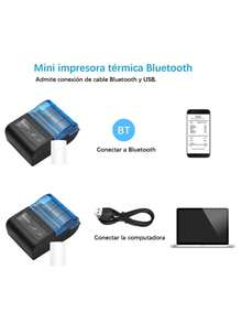 58mm Portable Bluetooth Thermal Ticket Printer, Mini Portable Bluetooth Thermal Printer For Tickets And Receipts, Compatible With Android, Windows, IOS, USB Rechargeable, Black - View 7