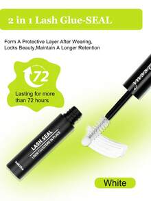 1pc 2-In-1 Eyelash Glue, 5ml Adhesive + 5ml Sealant, Strong Hold Waterproof Eyelash Cluster Glue, Suitable For DIY False Eyelash Extension - Black - View 5