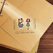1/2 Sets Cute Cartoon Character Girl Stickers, Suitable For Scrapbooking, Diary, Notebook, Laptop, DIY Crafts - Grid - View 3