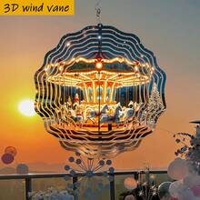 1 chiếc vòng quay 3D mộng mơ, kích thước 10 inch * 10 inch, có móc xoay, chong chóng gió tự làm 360°, thích hợp làm quà tặng Giáng sinh, Halloween và các ngày lễ khác (không bao gồm mặt dây chuyền), kiểu dáng ngẫu nhiên. - A - Xem 8