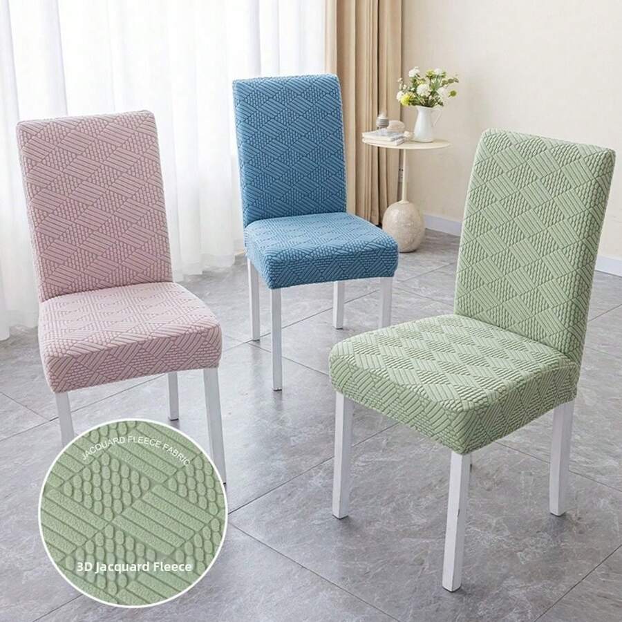 Elastic Stretch Dining Chair Cover Jacquard Chair Cushion Cover Polar Fleece Waterproof Seat Covers Chair Protectors - Multicolor - View 1