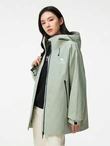 CAMEL CROWN Men's Hooded Soft Shell Waterproof Raincoat, Lightweight Warm Windbreaker Jacket - Clear Mist Green - View 1