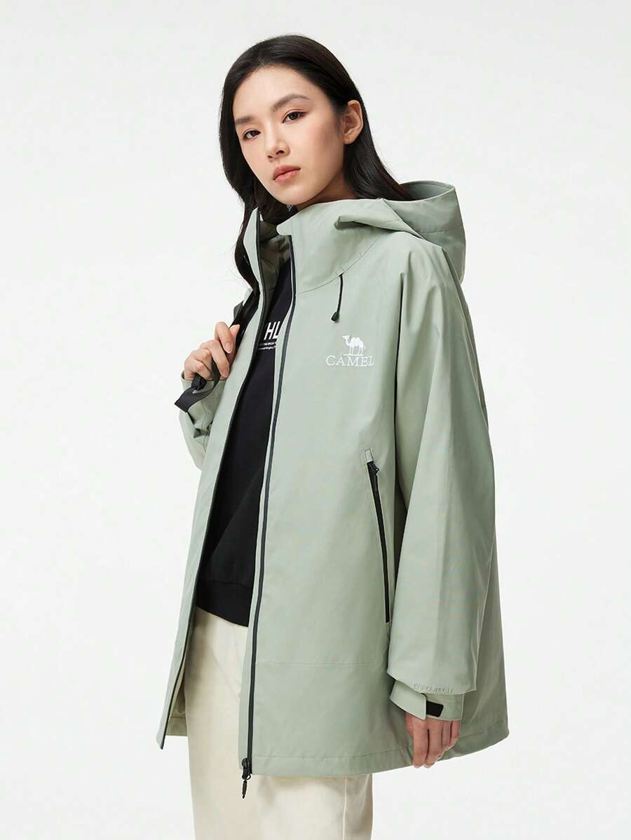 CAMEL CROWN Men's Hooded Soft Shell Waterproof Raincoat, Lightweight Warm Windbreaker Jacket - Clear Mist Green - View 1