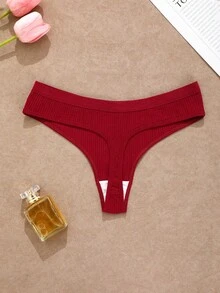 6pcs/Set Conjunto de Bragas Tanga G-String Cómodas Acanaladas Sin Costuras Sexy Triángulo T-Back Ropa Interior - Multicolor - Ver 7