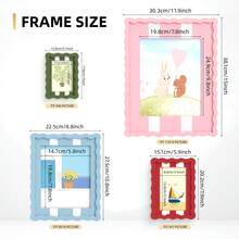 1pc Wavy Photo Frame With MDF Board And Tempered Glass Panel, Artistic Creative Home Decor, Colorful Wavy Design, 4 Standard Sizes 4x6 Inch, 5x7 Inch, 8x10 Inch, 11x14 Inch, Modern Fashion Interior Decoration, Fun Photo Frame (Random Photo Paper) - 1PC - View 3