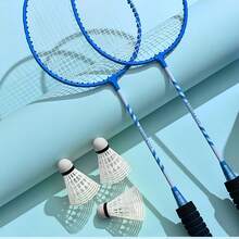 1pc Badminton Racket Set With Foam Handle, Multi-Color Alloy Adult Student Racket, Muscle Strength Series Full Coverage, High Tension Pre-Strung Racket - A - View 8