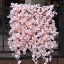 Vite artificiale di fiori di ciliegio rosa, ghirlanda di fiori di glicine finti, adatta per arco da matrimonio, San Valentino, decorazione parete domestica, decorazione tavolo da festa e sfondo da giardino - Multicolore - Visualizzare 9