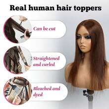 SHINEHAIR 5x5 Hairpiece For Women – Natural Colored Straight Hair (Black / Light Shades) - A Natural-Looking Hairpiece For The Top Of The Head. Features A Real Hair Fringe To Enhance And Frame The Face. - S4 - 查看 11