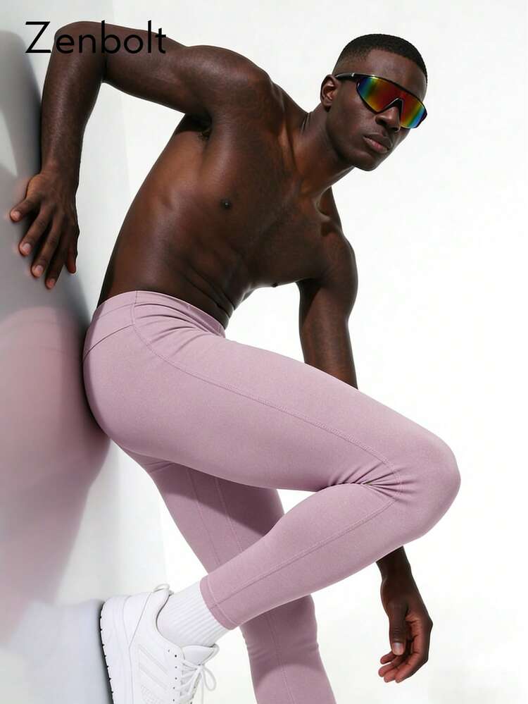 ZULIZ Zenbolt 男士运动休闲高腰压缩运动裤 - 粉色 - 查看 4