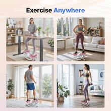MERACH Rocking Stepper Ski Machine With 3D Motion Stepper Design Side Sepper Machine For Home Workout - 330 Lbs Capacity, Compact & Space-Saving Design, Built-In Counter - Trắng hồng - Xem 6