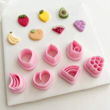 Summer Fruit Polymer Clay Cutter Set, Mini Tropical Fruit Cutters, DIY Craft Tools For Cute Jewelry - Pink - View 5