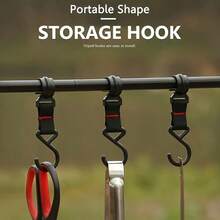 5pcs Detachable Storage Hooks, Heavy Duty Outdoor Camping Hooks - Black - View 1