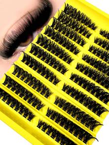 Pestañas postizas en forma de D curvada de 8-16 mm, 180 racimos, 80D 3D gruesas y esponjosas de imitación de visón, herramientas de maquillaje, productos de belleza reutilizables - D - Ver 3