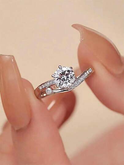 1 قطعة خاتم مرصع بالزركونيا المكعبة أنيق للاستخدام اليومي لحفلات المجوهرات هدية عيد ميلاد