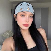 1pc Fashion Punk Headband, Gothic Style Soft Non-Slip Elastic Hollow Beach/Holiday Headband, Stretchy Yoga Sports Headband, Versatile Daily Wear - trắng - Xem 3