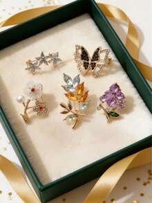 5枚精致创意周历胸针，适合周一至周五日常佩戴。日常穿搭胸针（不含礼盒） - 彩色 - 查看 1