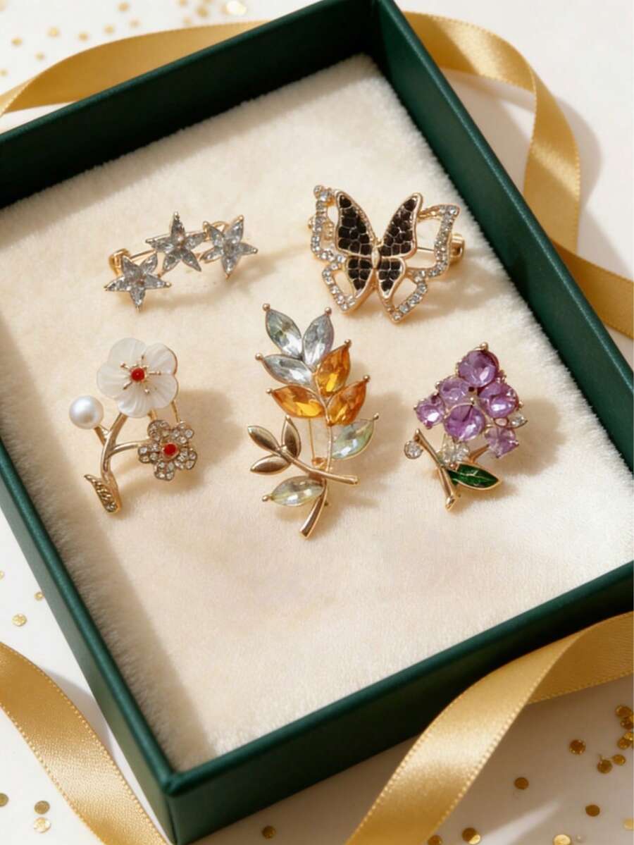 5枚精致创意周历胸针，适合周一至周五日常佩戴。日常穿搭胸针（不含礼盒） - 彩色 - 查看 1