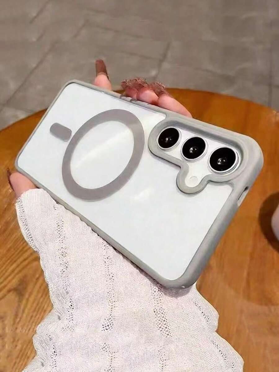 Compatible With Samsung Galaxy A56, A36, A26, A16, S25FE, A17 Phone Cases, Strong Magnetic Adsorption Ultra-Thin Anti-Fall Protective Case, S25 Ultra, S24 Ultra, S25 Ultra Transparent Hard Back Cover - Grey - View 1