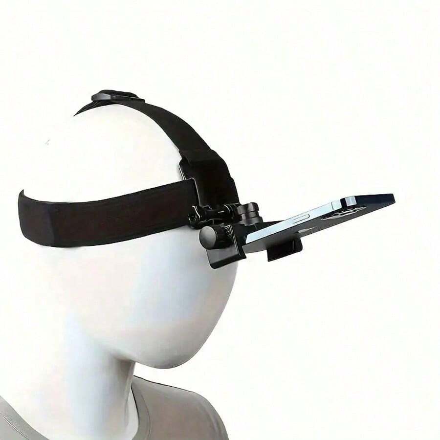1pc Adjustable Head-Mounted Phone/Camera Holder, Headband Clip Accessory For First-Person Perspective Video Recording, Live Streaming, Video Editing