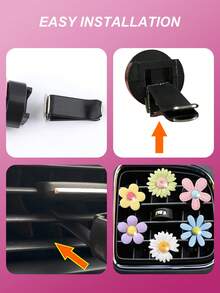 6 pièces Clip parfumé de voiture mignon à fleurs de marguerite - Diffuseur de parfum floral coloré pour bouche d'aération, convient aux femmes, clip à parfum réutilisable pour tableau de bord et bouche d'aération, accessoires de décoration intérieure de voiture à la mode - clip de ventilation - Voir 8