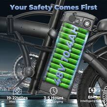 Electric Bike For Adults Teens, Commuter City Folding Ebike With 560W Motor And 48V Battery, 18-24MPH 3-Level Pedals Assist, Dual Disc Brakes,14" Compact Foldable Electric Bicycle . - T5 - 查看 5
