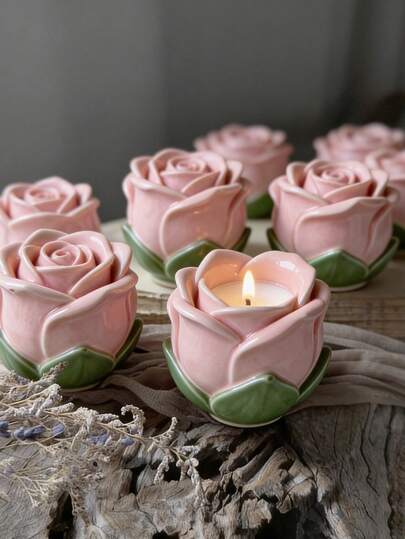 1 khuôn silicon 3D hình hoa sen/hoa hồng, thích hợp để đúc thạch cao và bê tông, làm khay đựng nến và hộp đựng, khuôn silicon thủ công trang trí nhà cửa hình cánh hoa tinh tế.