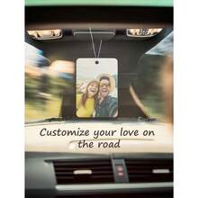 Customizable 2D Flat Rectangular Car Pendant, Suitable As Gift For Dad, Boyfriend Or Family - Multicolor - View 4