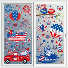 1 Set Of 9 Pcs Independence Day Themed Window Stickers, Includes Car, Hot Air Balloon, Statue Of Liberty Patterns, July 4th Window Decor, Removable Static Cling Glass Stickers, Suitable For Bedroom, Living Room, Balcony And Display Window Decoration - Independence Day - View 6