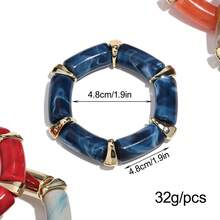 1 chiếc vòng tay co giãn dạng ống cong bằng acrylic thời trang phong cách Bohemian, phù hợp cho nữ giới đeo hàng ngày và trong các dịp lễ hội, quà tặng trang sức. - hình học - Xem 4
