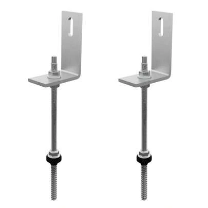 Estrutura Suporte Fixa Linha C Placa Painel Solar Inox Telha Fibrocimento Ondulada Viga Madeira | Perfil Master | Kit 02