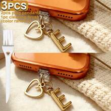 可爱三件套防尘塞爱心吊坠套装，包含2个Type-C USB-C防尘塞和1个清洁刷，防尘USB-C插头盖，适用于 17-15以及 14-5 Lightning接口。 - 彩色 - 查看 33