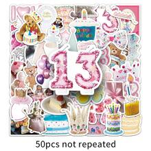 50 pièces Autocollants thème dopamine, Salutations d'anniversaire créatives, Autocollants décoratifs pour scrapbooking, bouteilles d'eau, cartes - 50 photos d'anniversaire dans le style-1669X - Voir 6