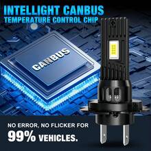 S&D H7 LED Canbus 车灯 H7 LED 汽车大灯灯泡 CSP 高低光束前照灯雾灯 6000K 即插即用 - A - 查看 5