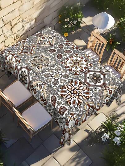 1 件波西米亚风印花桌布 - 非常适合派对、自助餐和婚礼，也适用于室内/室外用餐、野餐、晚宴和餐厅装饰