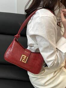 New Luxury Solid Color Versatile Women Shoulder Bag - Red - View 5