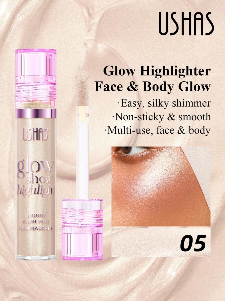 USHAS 多用途高光液，面部及身体提亮液，修容提亮三效合一，轻盈不卡粉，打造透亮光泽，全身均可使用 - #05 - 查看 1