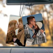1 pièce Décoration personnalisée en acrylique 2D pour rétroviseur, conçue pour les couples, accessoire de voiture personnalisé, peut personnaliser l'image pour la décoration de la voiture - Multicolore - Voir 2